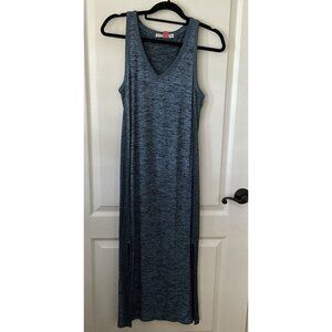 RAG & BONE Small Blue Ramona Tank Dress Maxi Sleeveless Slub T-shirt Side Slits